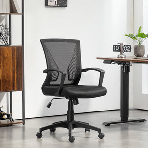 Height-adjustable office chair with tilt function, load capacity up to 120kg, black