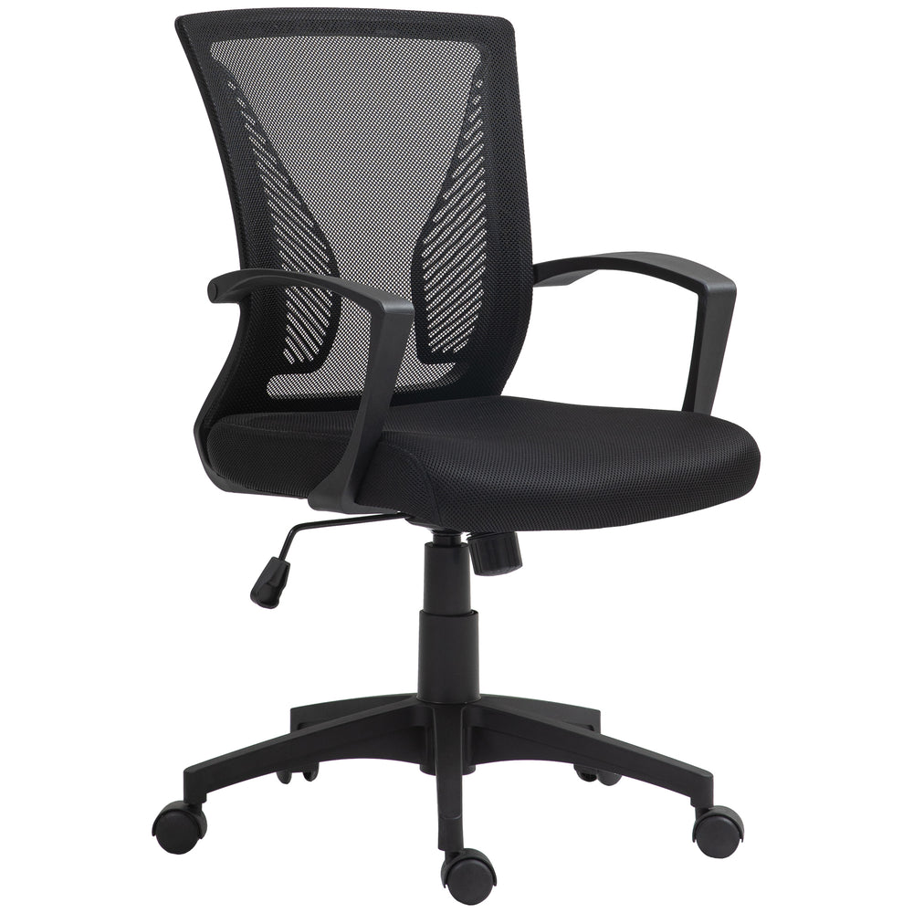 Height-adjustable office chair with tilt function, load capacity up to 120kg, black