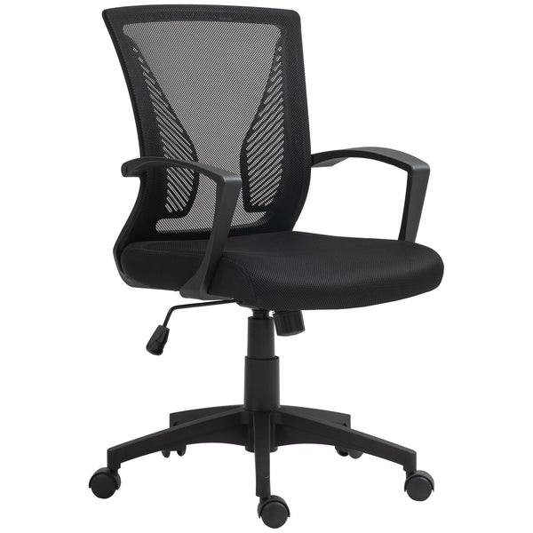 Height-adjustable office chair with tilt function, load capacity up to 120kg, black