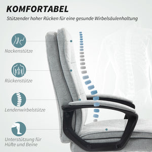 Bürostuhl ergonomisch höhenverstellbar mit Kippfunktion grau