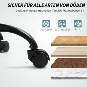 Bürostuhl ergonomisch höhenverstellbar mit Kippfunktion grau