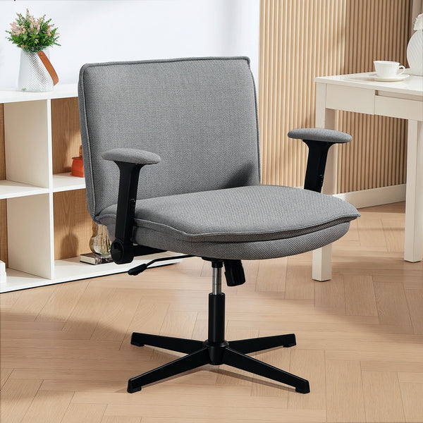 Bürostuhl ergonomisch höhenverstellbar mit klappbaren Armlehnen grau