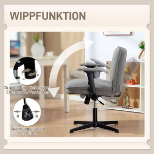 Bürostuhl ergonomisch höhenverstellbar mit klappbaren Armlehnen grau