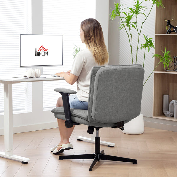 Bürostuhl ergonomisch höhenverstellbar mit klappbaren Armlehnen grau