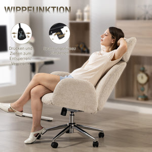 Bürostuhl ergonomisch höhenverstellbar mit Kopfstütze grau weiss