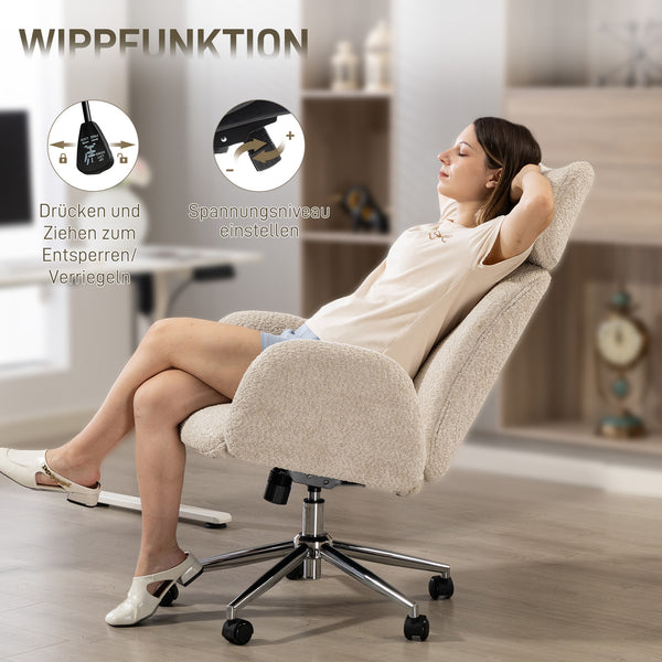 Bürostuhl ergonomisch höhenverstellbar mit Kopfstütze grau weiss