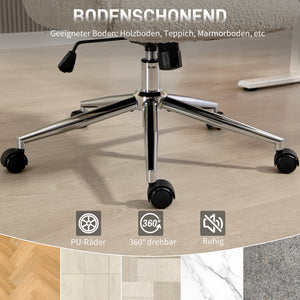 Bürostuhl ergonomisch höhenverstellbar mit Kopfstütze grau weiss