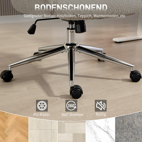 Bürostuhl ergonomisch höhenverstellbar mit Kopfstütze grau weiss