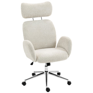 Bürostuhl ergonomisch höhenverstellbar mit Kopfstütze grau weiss