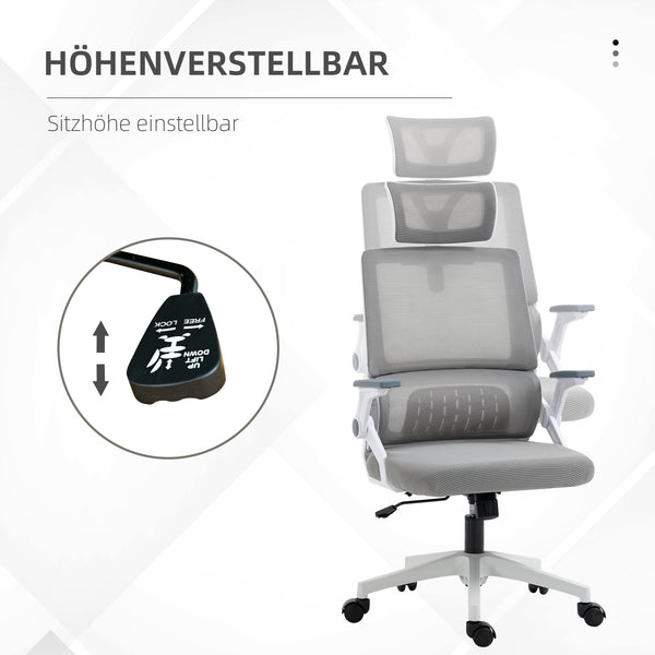 Bürostuhl höhenverstellbar mit Kopfstütze schwarz