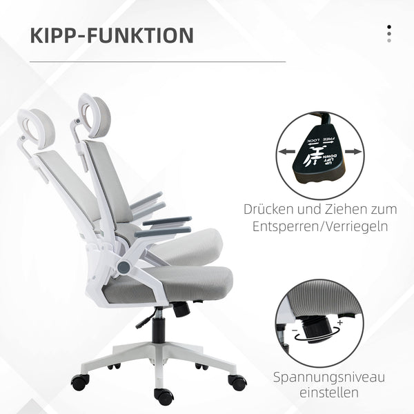 Bürostuhl höhenverstellbar mit Kopfstütze schwarz