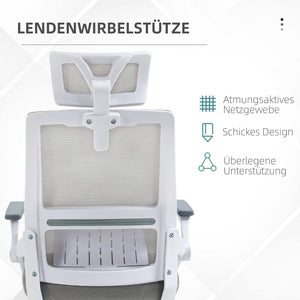 Bürostuhl höhenverstellbar mit Kopfstütze schwarz