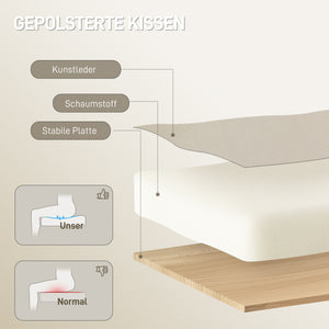 Bürostuhl ergonomisch mit Fussstütze Kunstleder beige schwarz