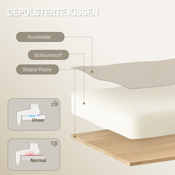 Bürostuhl ergonomisch mit Fussstütze Kunstleder beige schwarz