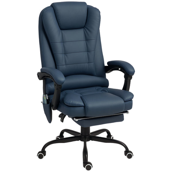 Bürostuhl Massage mit Massagefunktion und Fussstütze Blau