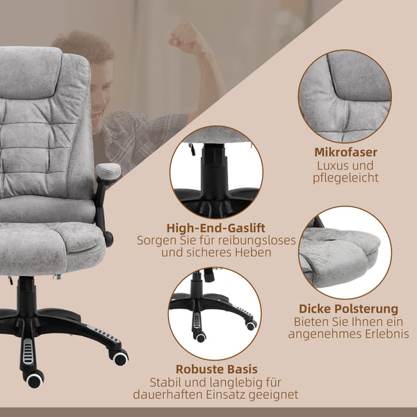 Bürostuhl Massagefunktion höhenverstellbar ergonomisch Grau