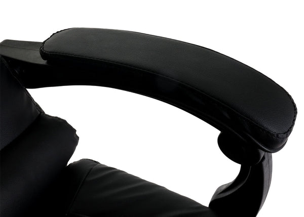 Ergonomischer Bürostuhl mit Fussstütze, Kunstleder, Schwarz