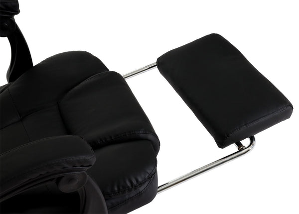 Ergonomischer Bürostuhl mit Fussstütze, Kunstleder, Schwarz