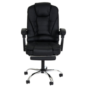 Ergonomischer Bürostuhl mit Fussstütze, Kunstleder, Schwarz