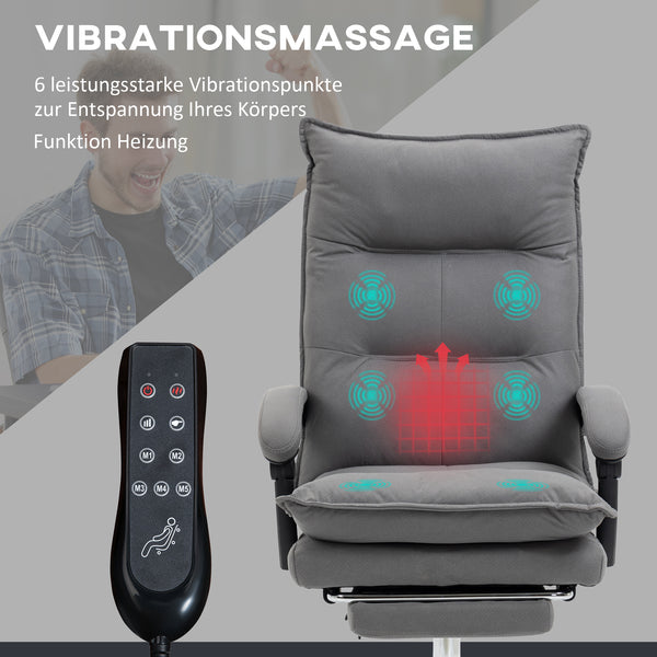 Bürostuhl mit Massagefunktion höhenverstellbar Dunkelgrau