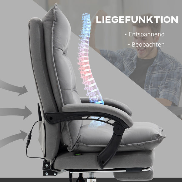 Bürostuhl mit Massagefunktion höhenverstellbar Dunkelgrau