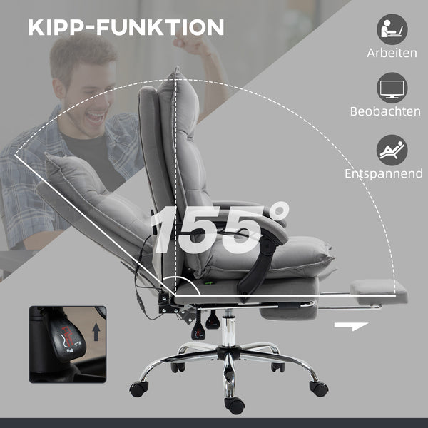 Bürostuhl mit Massagefunktion höhenverstellbar Dunkelgrau