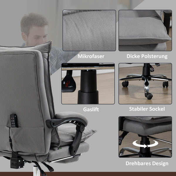 Bürostuhl mit Massagefunktion höhenverstellbar Dunkelgrau