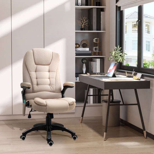 Bürostuhl mit Vibrationsmassage Heiz- & Liegefunktion ergonomisch Braun