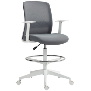 Bürostuhl ergonomisch drehbar mit Netzrücken grau