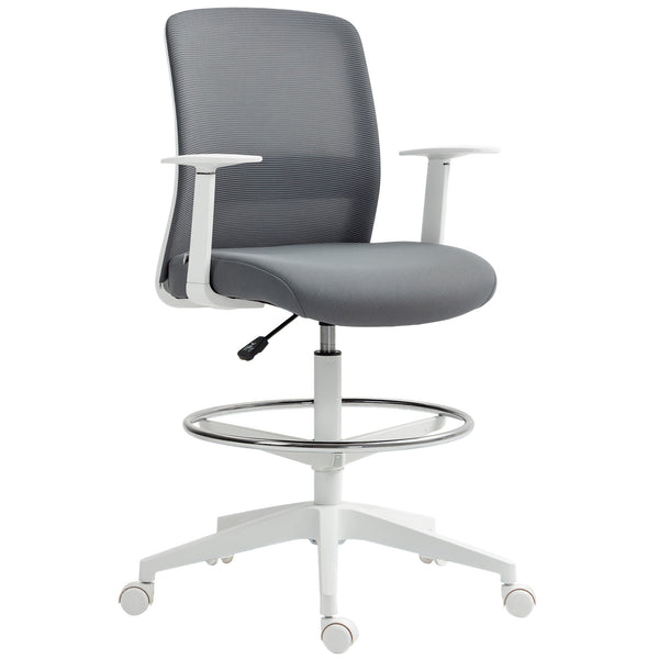 Bürostuhl ergonomisch drehbar mit Netzrücken grau
