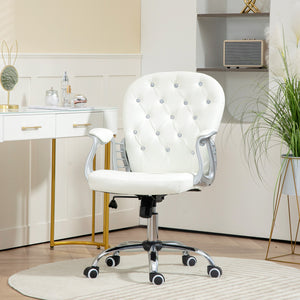 Bürostuhl ergonomisch mit Armlehne und Polster weiss