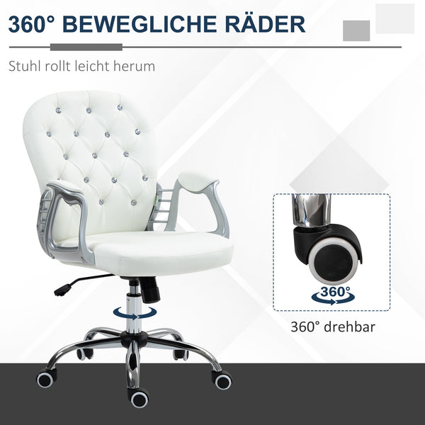 Bürostuhl ergonomisch mit Armlehne und Polster weiss