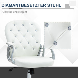 Bürostuhl ergonomisch mit Armlehne und Polster weiss
