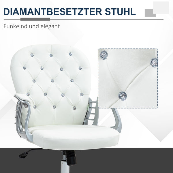 Bürostuhl ergonomisch mit Armlehne und Polster weiss
