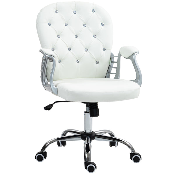 Bürostuhl ergonomisch mit Armlehne und Polster weiss