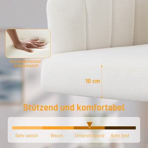 Bürostuhl höhenverstellbar rollbar Samtoptik cremeweiss