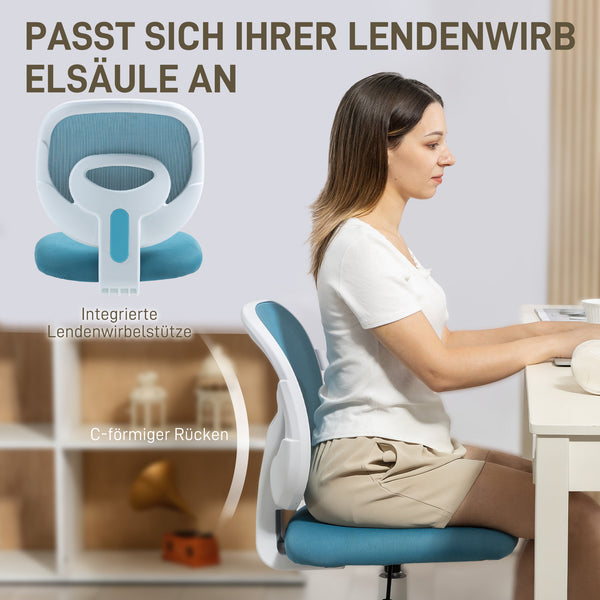 Bürostuhl Schreibtischstuhl ergonomisch höhenverstellbar blau