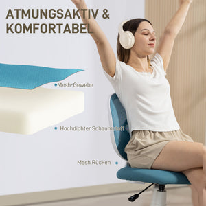 Bürostuhl Schreibtischstuhl ergonomisch höhenverstellbar blau