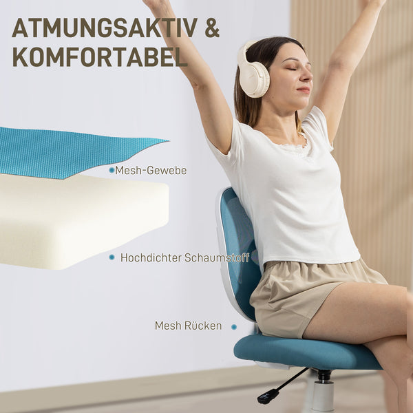 Bürostuhl Schreibtischstuhl ergonomisch höhenverstellbar blau