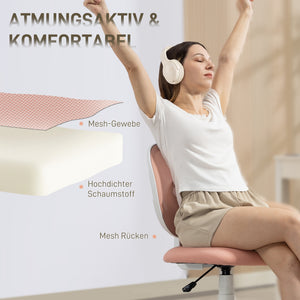Bürostuhl Schreibtischstuhl ergonomisch höhenverstellbar rosa