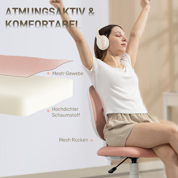 Bürostuhl Schreibtischstuhl ergonomisch höhenverstellbar rosa