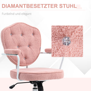 Bürostuhl Teddybärvlies höhenverstellbar Rosa