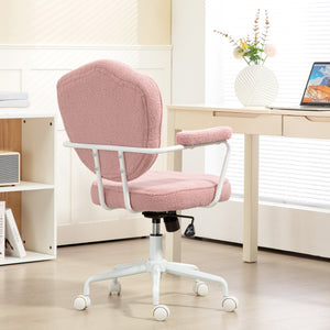 Bürostuhl Teddybärvlies höhenverstellbar Rosa
