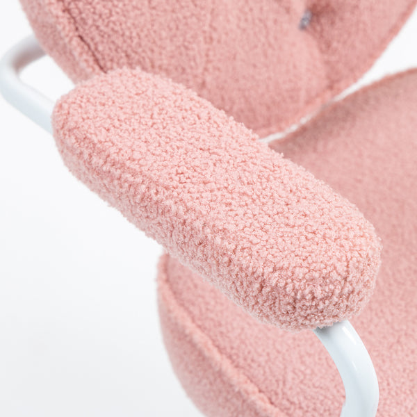 Bürostuhl Teddybärvlies höhenverstellbar Rosa