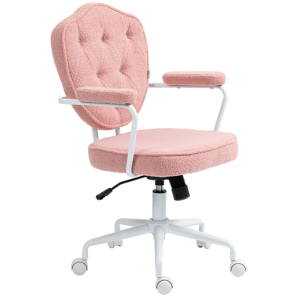 Bürostuhl Teddybärvlies höhenverstellbar Rosa