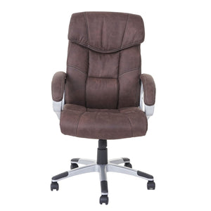 Bürostuhl Stoff Wildleder-Optik Drehstuhl vintage braun