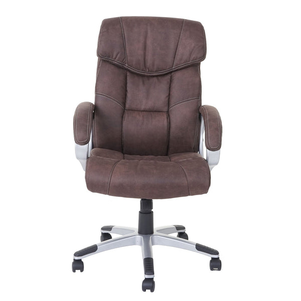 Bürostuhl Stoff Wildleder-Optik Drehstuhl vintage braun
