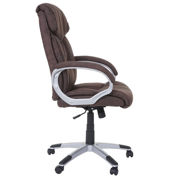 Bürostuhl Stoff Wildleder-Optik Drehstuhl vintage braun