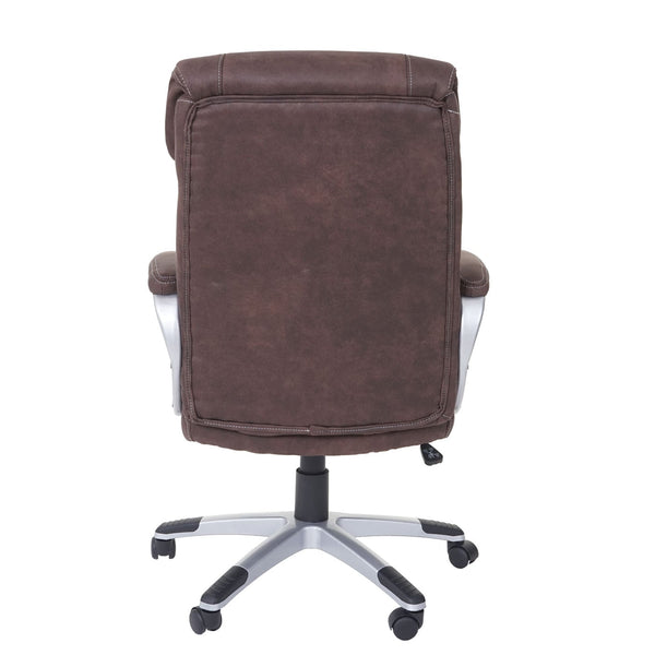Bürostuhl Stoff Wildleder-Optik Drehstuhl vintage braun