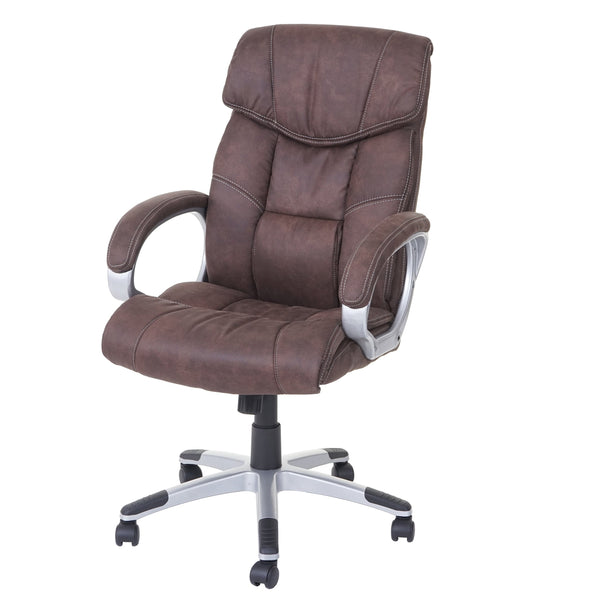 Bürostuhl Stoff Wildleder-Optik Drehstuhl vintage braun